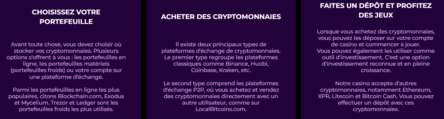 Informations sur l'utilisation des cryptomonnaies pour les dépôts chez NoodleSpin